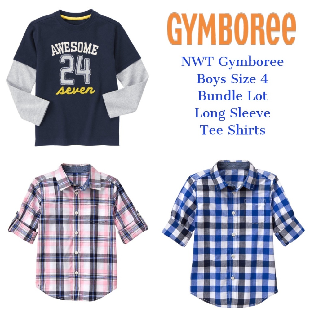 Gymboree Boy Shirt Long Sleeve Tee Bundle Lot 4 4T